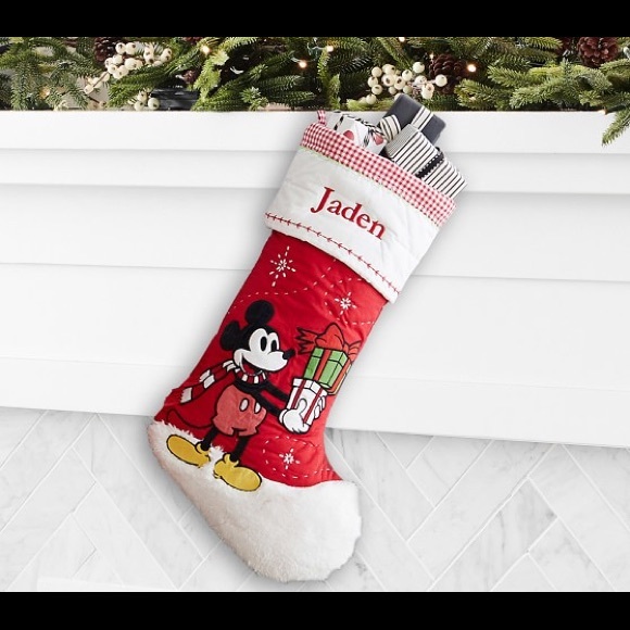 Pottery Barn Kids Disney Mickey Mouse Quilted Christmas Stocking - Picture 14 of 14